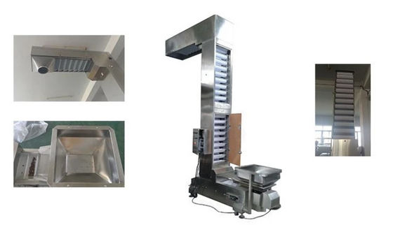 304SS Food Grade Z Shape Bucket Conveyor Vertical For Grain Rice Almonds
