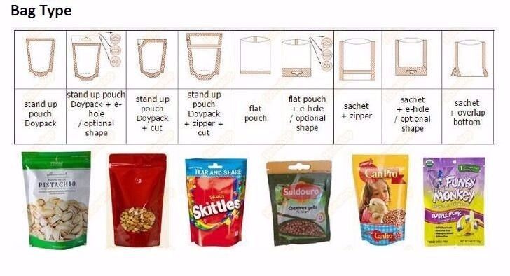 50bags/Min PLC Controlled Rotary Pouch Packing Machine For Candy Chocolate
