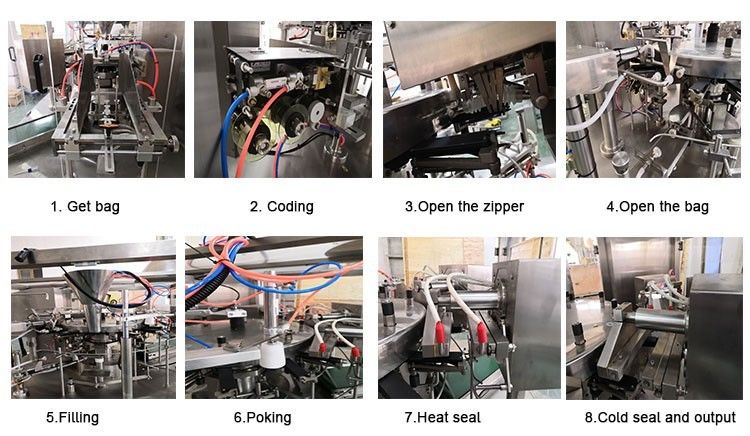 Cashew Nuts Packing Flat Pouch Rotary Packing Machine CE Certification