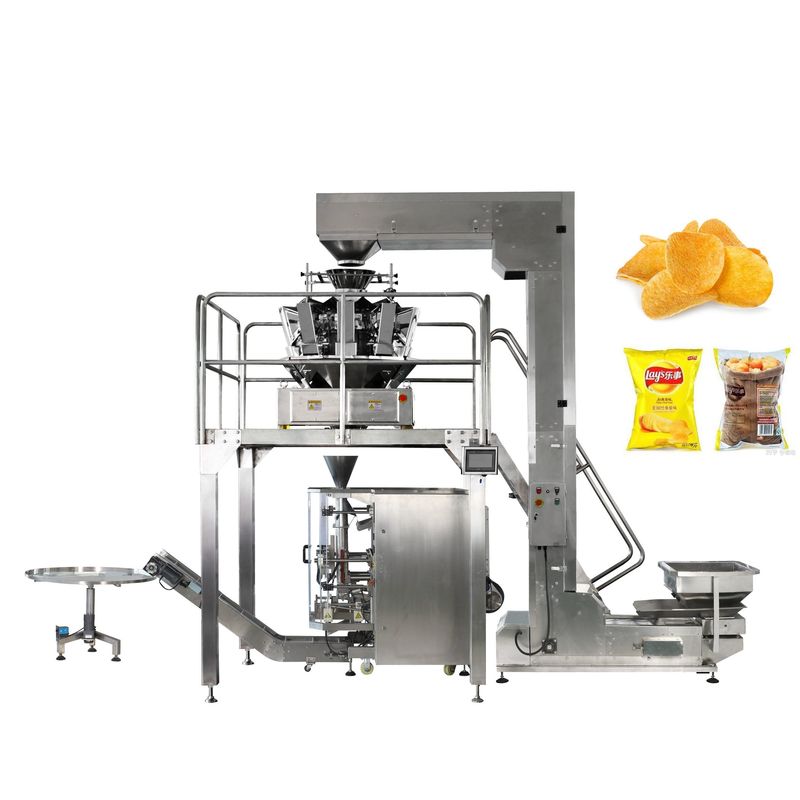 Weighing PE Film Automatic Food Packing Machine For Biscuit